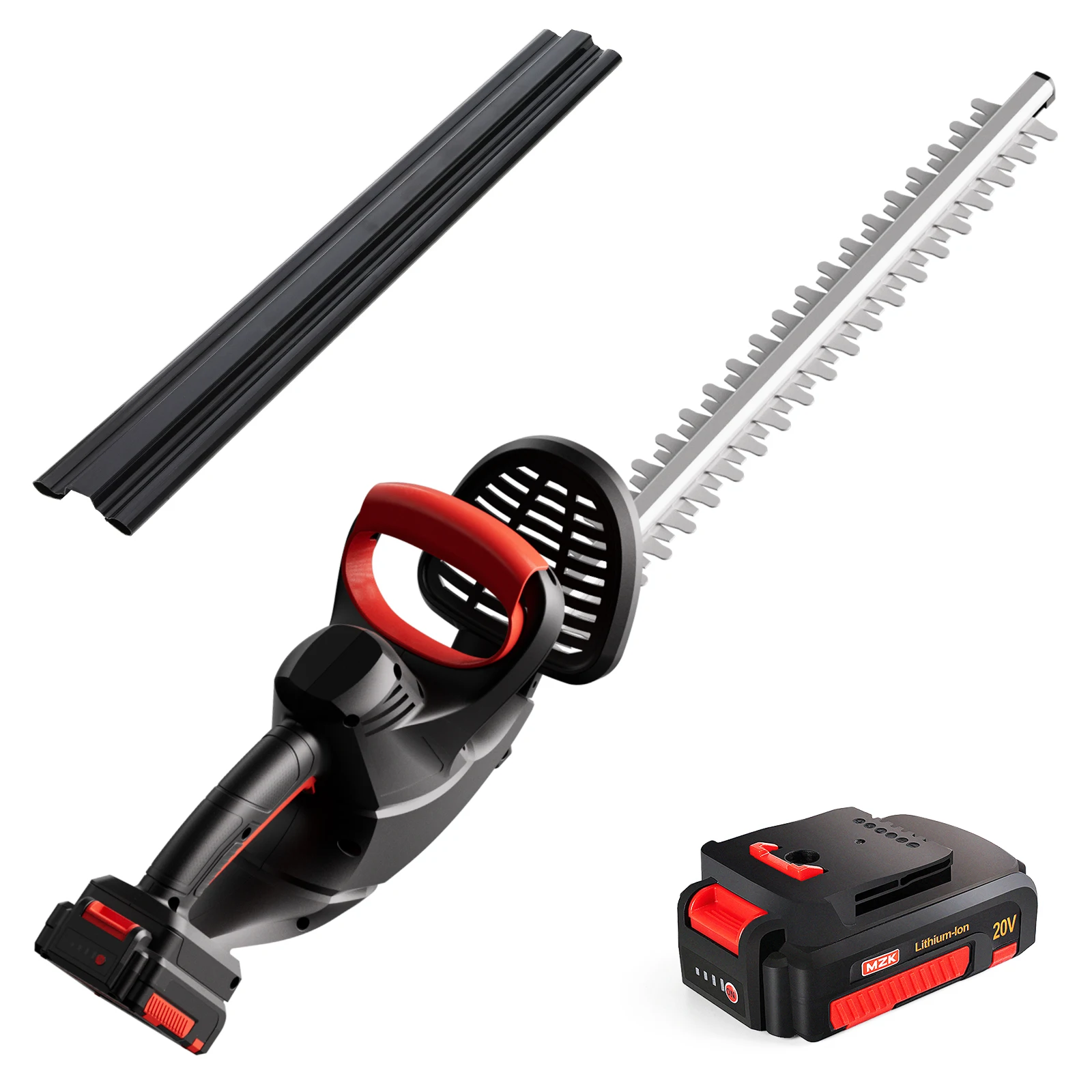 MZK 22.4'' Cordless Hedge Trimmer 20V, Electric Bush & Shrub Trimmer With Battery And Charger Included, 6/8'' Cut Capacity, Lightweight Compact Design For Home Garden Yard Care