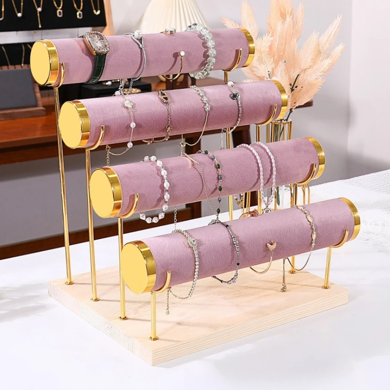 Counter Bracelet Display Stand Jeweler Jewelry Collection Holder Desktop Bracelet Storage Stand Large Capacity Watches Rack