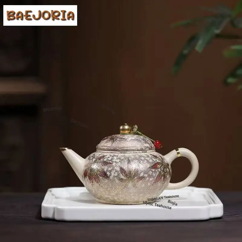 190ml Creative Yixing Purple Clay Teapots Handmade Level Pot Raw Ore Motoyama Green Mud Tea Maker Kettle Zisha Tea Set Cafes - view 5
