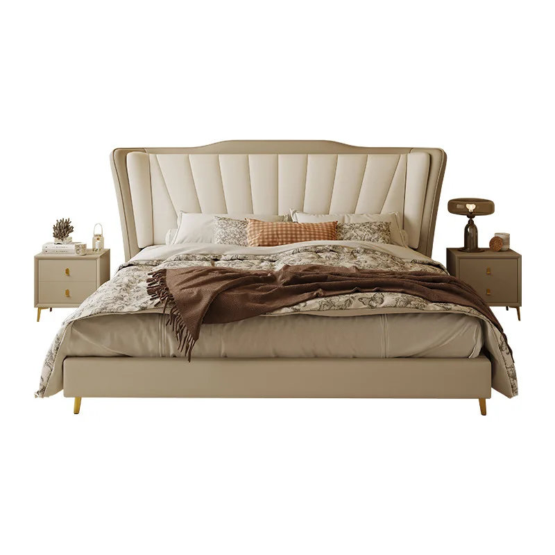 

#For New Trend Modern California Double King Upholstered Leather Deluxe King with Living Room Storage