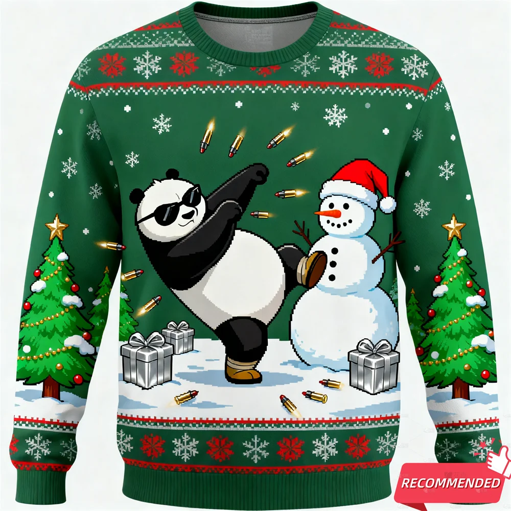 

Cool design: 3D printed panda, ugly Christmas, fun monkey in women's clothing, suitable for both male and female animals
