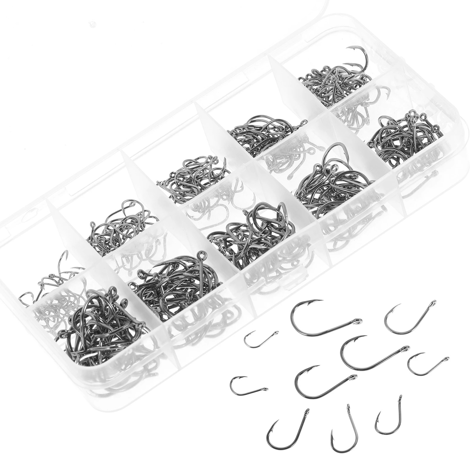 

Assorted Fishing Hooks with Holes Circle Design Carp Catfish Small Size Storage Barbed Saltwater Freshwater Gear