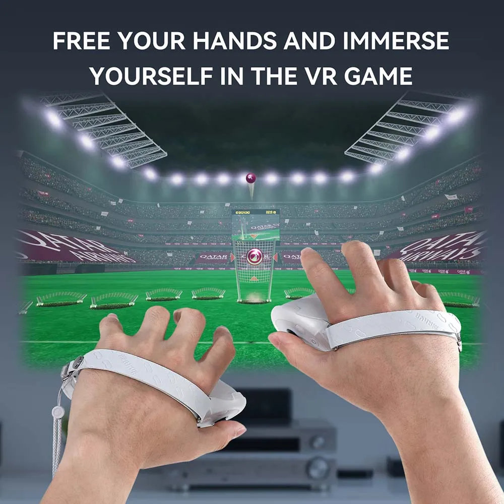 AMVR für PICO 4 Ultra Controller Schutzhülle mit Knöchelriemen, 1 Paar VR-Gaming-Griffe, Griffschutz, Befestigungsband – Detail 5