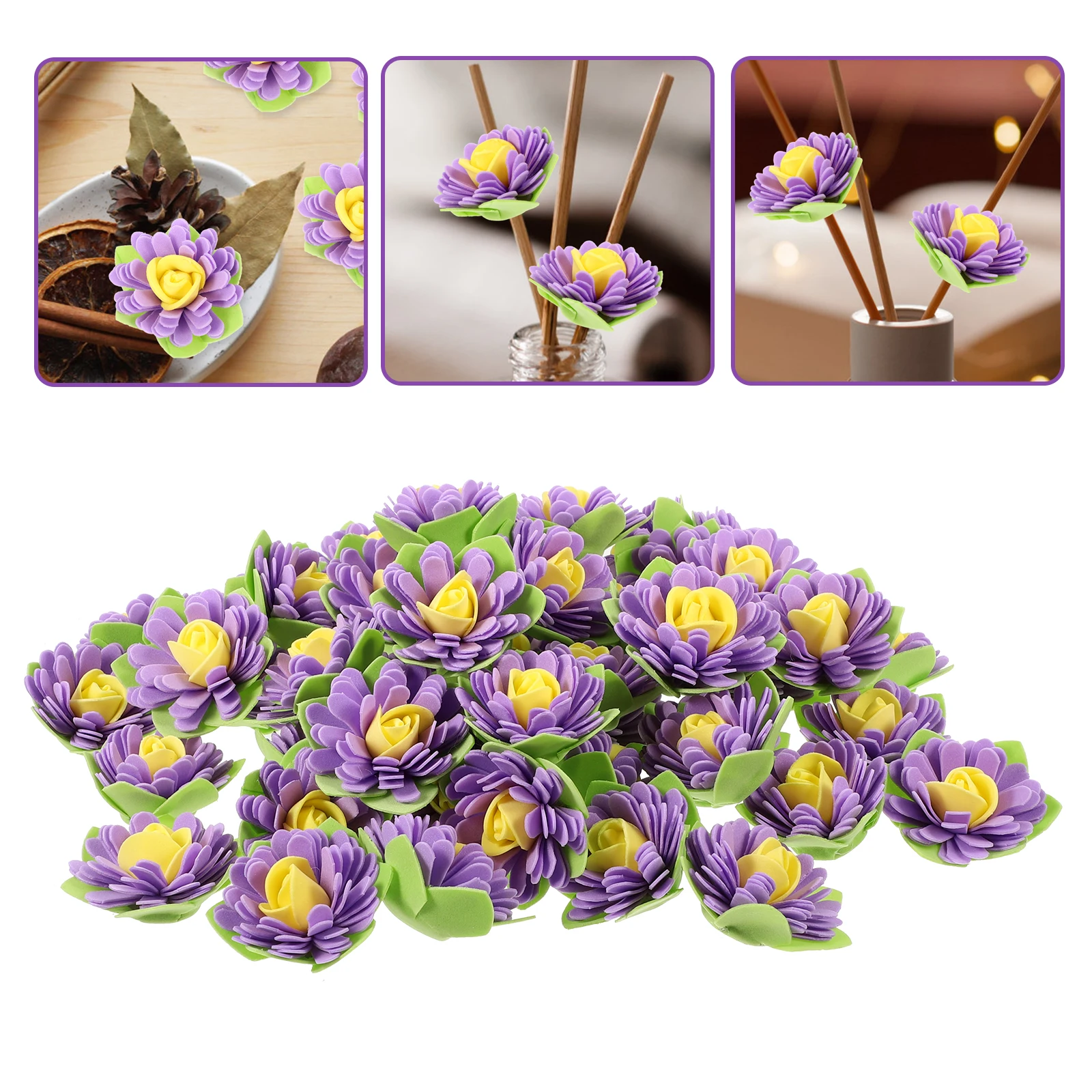 

50pcs Aroma Diffuser Flowers Oil Diffuser Essential Oils Fragrance Scented Room Air Freshener Passive Diffusers Mini Office Desk