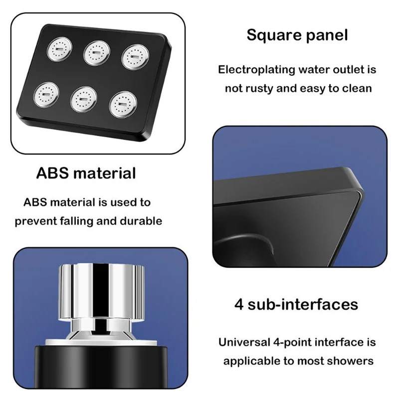 High Pressure Mini Rainshower Magic Water Flow Rainfall Shower Head Water- Saving Shower Bathroom Accessories Showerhead