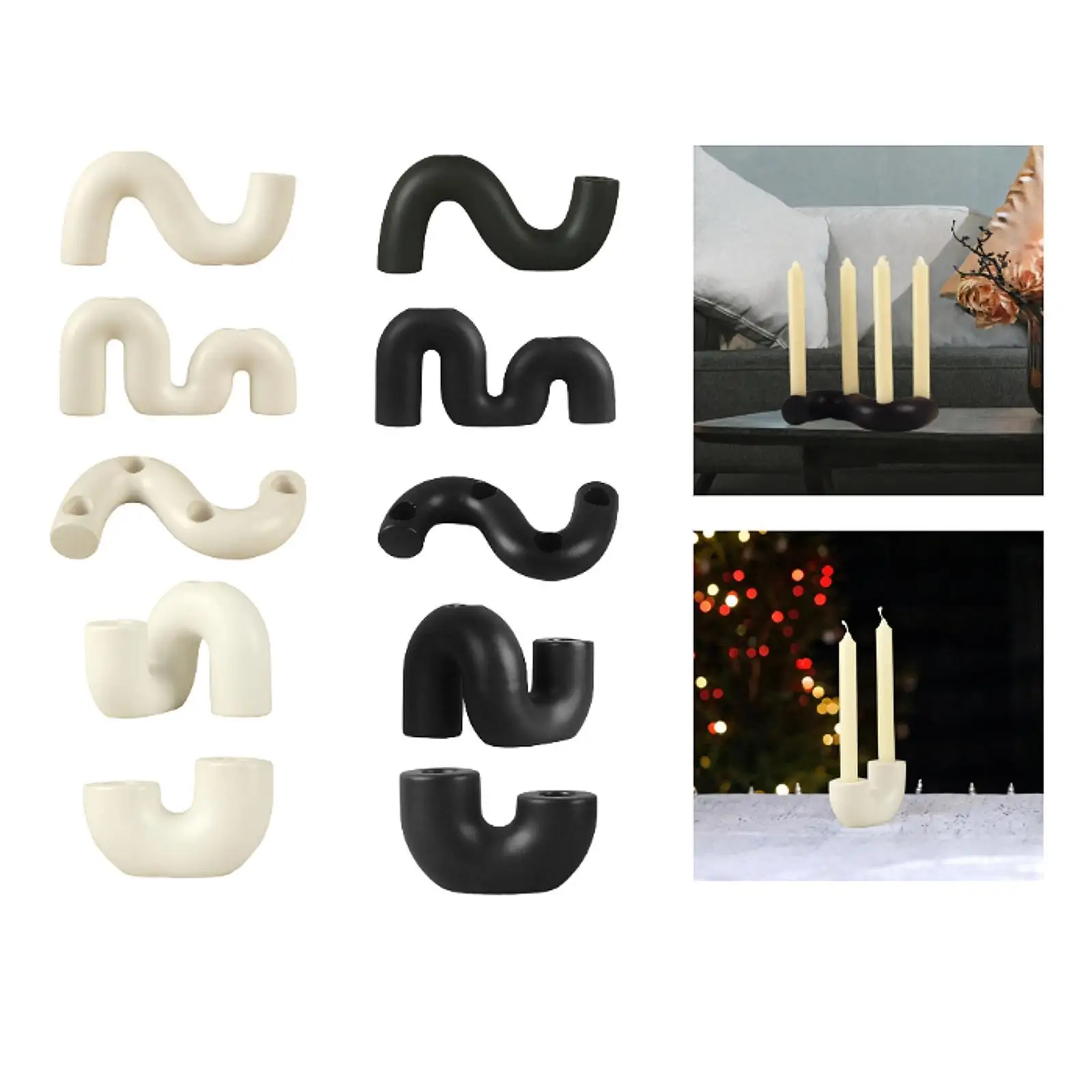 Christmas Candle Holder Parties Candelabra Dinner Candle Stand Wedding Festival Home Tabletop Gifts Ceramic Ornament Xmas Decor