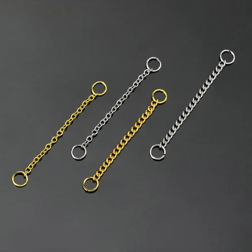 1PC Link Chain Ear Piercing Nose Hinged Earring with Round Zricon Pendant Ins Fashion Gold Color Piercing Chains Body Jewelry