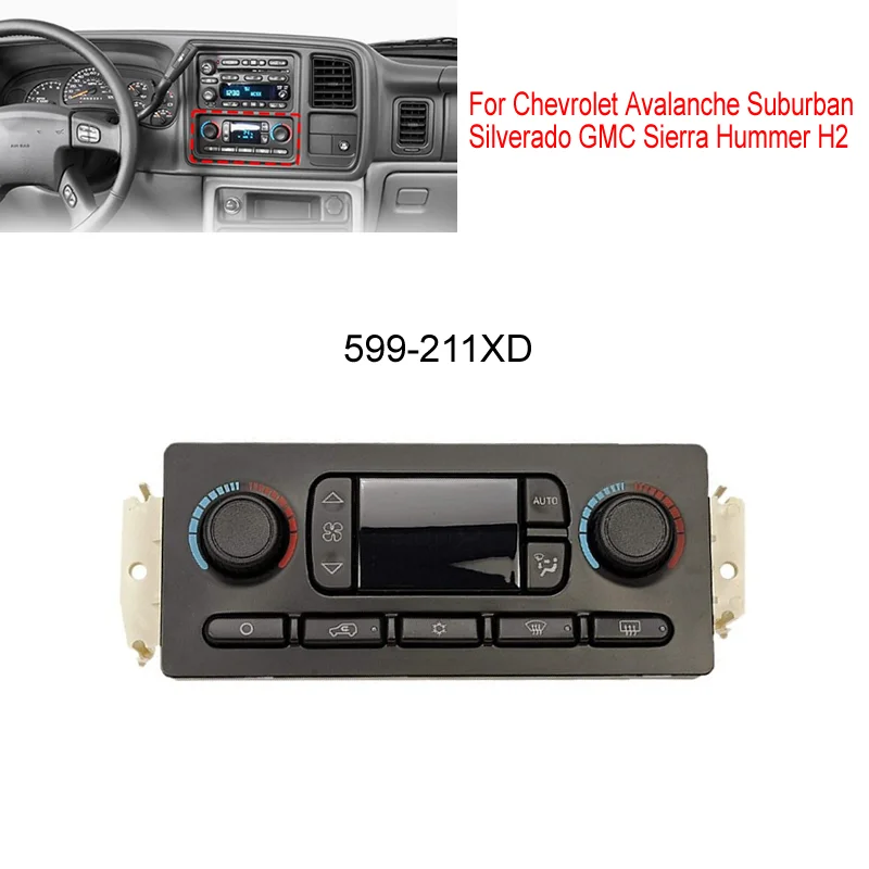 Módulo de Panel de Control de Climatización para Automóvil 599211XD, para Chevrolet Avalanche, Suburban, Silverado, GMC Sierra, Hummer H2