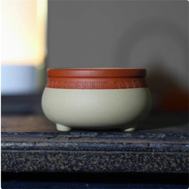 Ceramic Round Bonsai Pot,Moss Small Flower Plant Pot,Home Sill Indoor Decoration