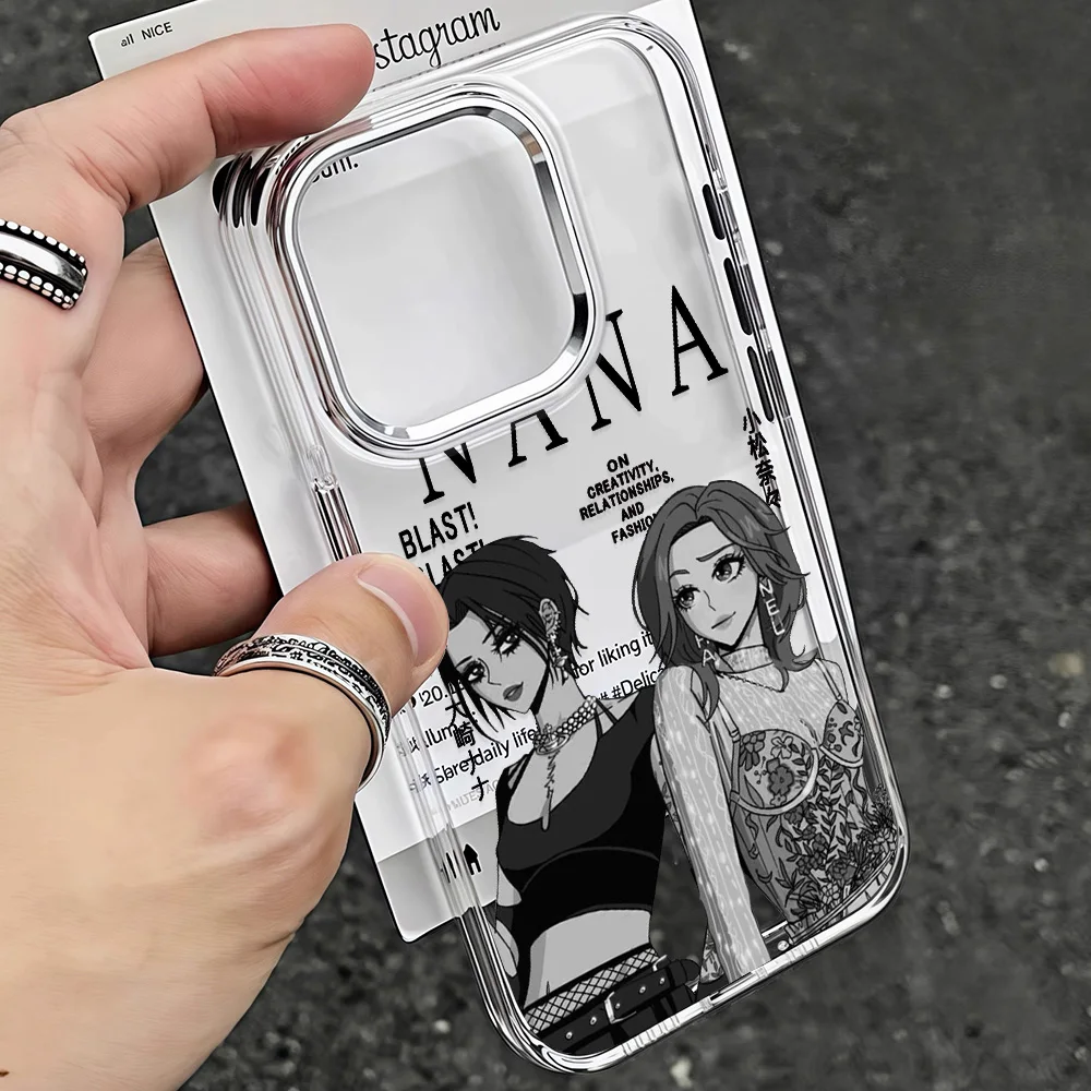 أنيمي كول نانا أوساكي خط جراب هاتف آيفون 17 16e 16 15 14 13 12 11 Mini Pro Max X XR 8 7 Air Plus غطاء ناعم شفاف