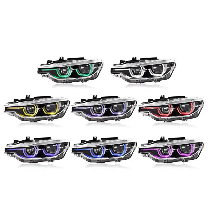 For For BMW 3 Series F30 2013-2018 LED Headlamp Assembly - RGB APP-Controlled DRL + High-End Upgrade W/ Iconic Spoon Design
