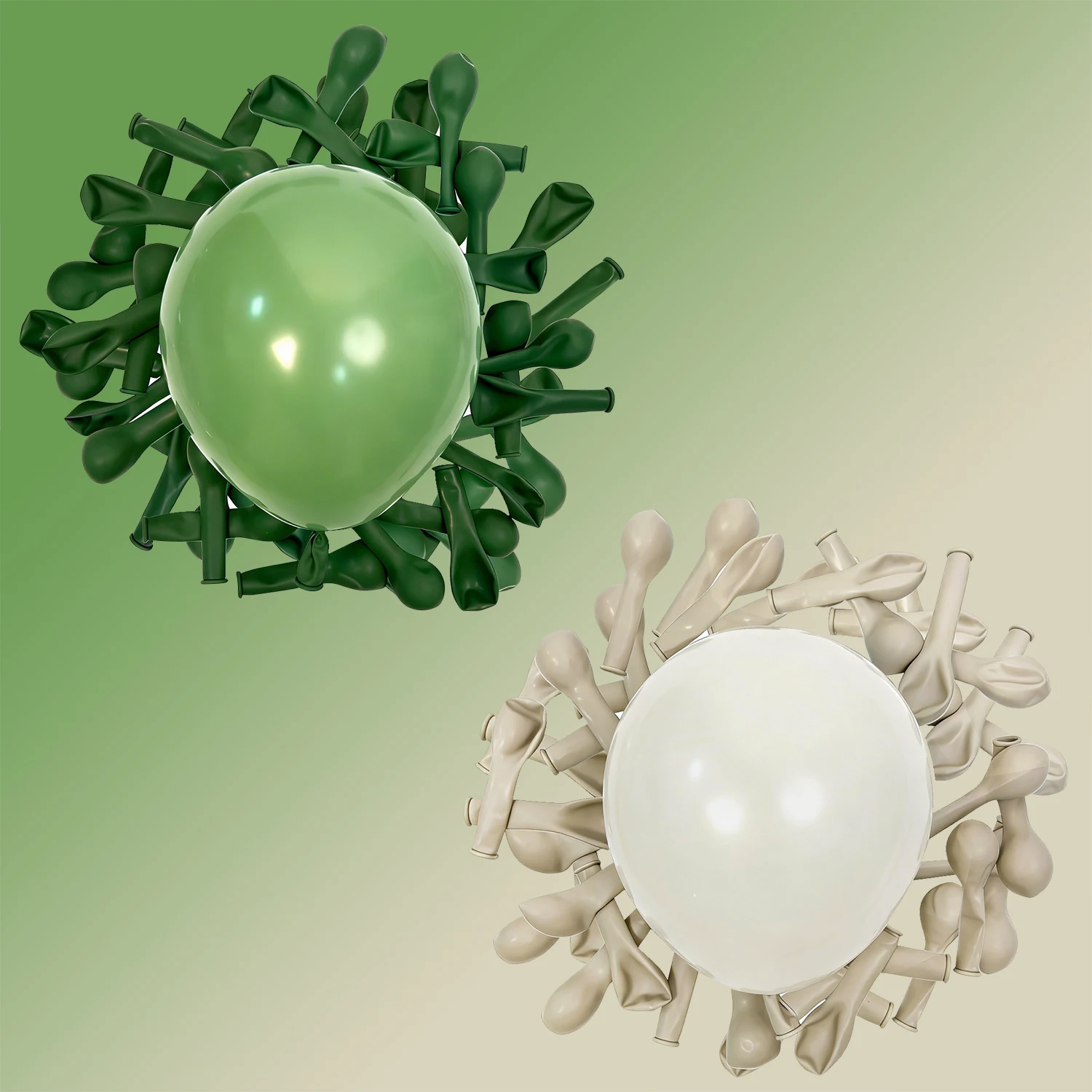 226PCS Sage Green & White Sand Balloon Arch Kit: Green, Beige, Gold Metallic & Confetti Balloons Garland for Birthday, Wedding, view 3