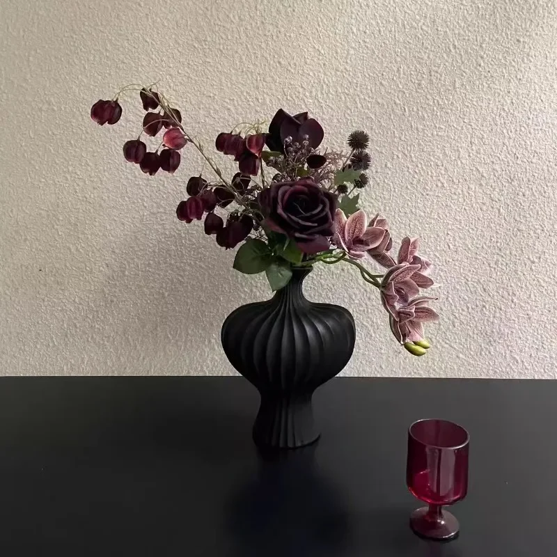 Bouquet simulation flower fake flower glass bottle home decoration ornament