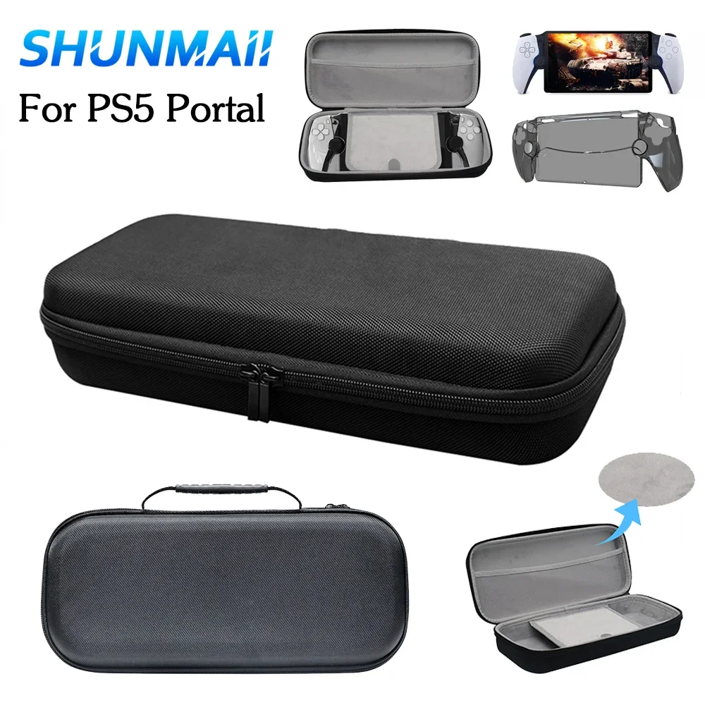 Portable Storage Bag for PS Portal Carrying Case Waterproof Hard Shell Anti Scratch Protective Bag with Mesh Pocket for PSP PS5