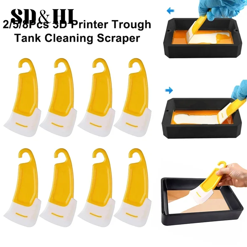 

2/5/8 шт. светоотверждаемый скребок для очистки резервуара из смолы для аксессуаров для 3D-принтеров