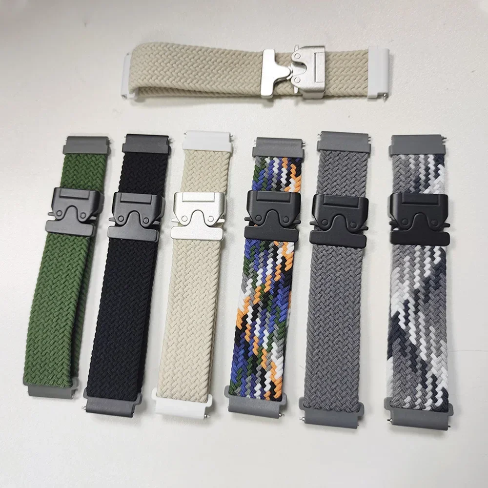 20mm 22mm Nylon Braided Strap For Oneplus Watch 4 Lite 3 2 2R Parachute Buckle Bracelet For COROS PACE 4 3 Pro/APEX 4 42mm Band