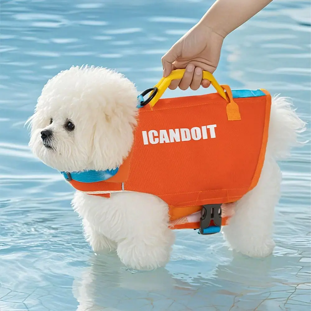 

Practical Adjustable Pet Swimming Life Jacket Reflective Polyester Puppy Swimsuit Super Buoyancy Pet Clothes Surfing Drifting