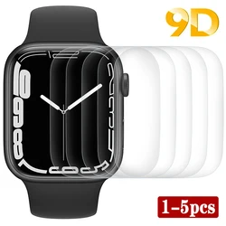 Apple için HD ekran koruyucu temizle tam koruyucu Film izle 8 7 6 SE 5 4 3 45MM 41MM 44MM 40MM değil cam için iWatch 42MM 38MM