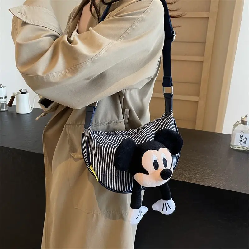 حقيبة كروس نسائية جديدة بحزام قابل للتعديل من ديزني ميكي دول، حقيبة عصرية عالية الجودة ومتينة ومتعددة الاستخدامات هدية للفتيات #6
