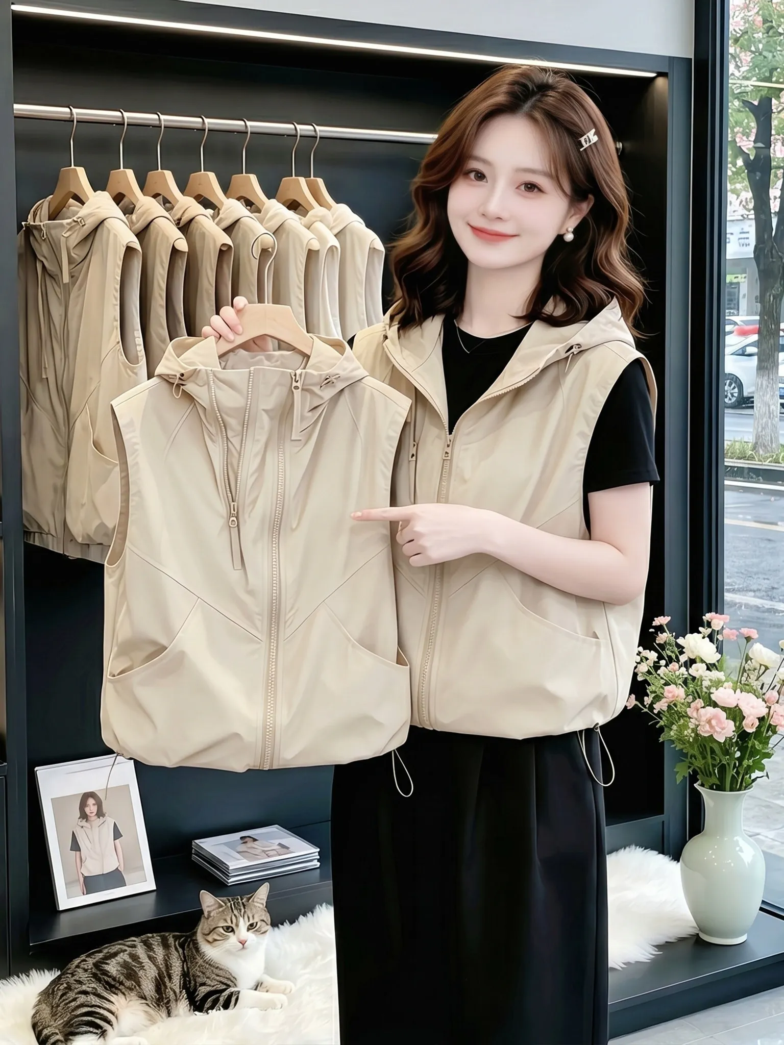 Slimming Summer New Design Sensation Women's Vest 2026 Breathable Lightweight Zipper Closure Casual Style Outerwear Top