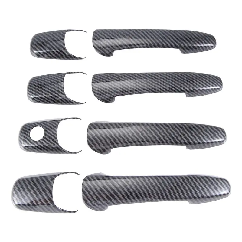 A21F-Carbon Fiber Car Door Handle Cover For Mazda 2 3 6 Door Handle Decoration Door Handle Cover Trims With Keyless Holes