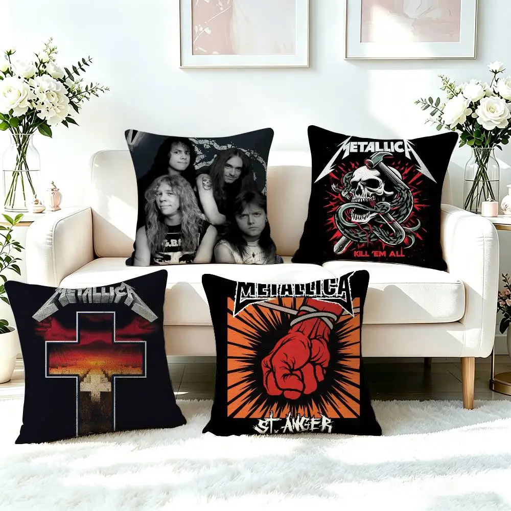 C-Classic Thrash M-Metal Band Metallica  Pillow Case Square Double-Sided Sofa Cushion Cover Bedroom Bedside Pillow