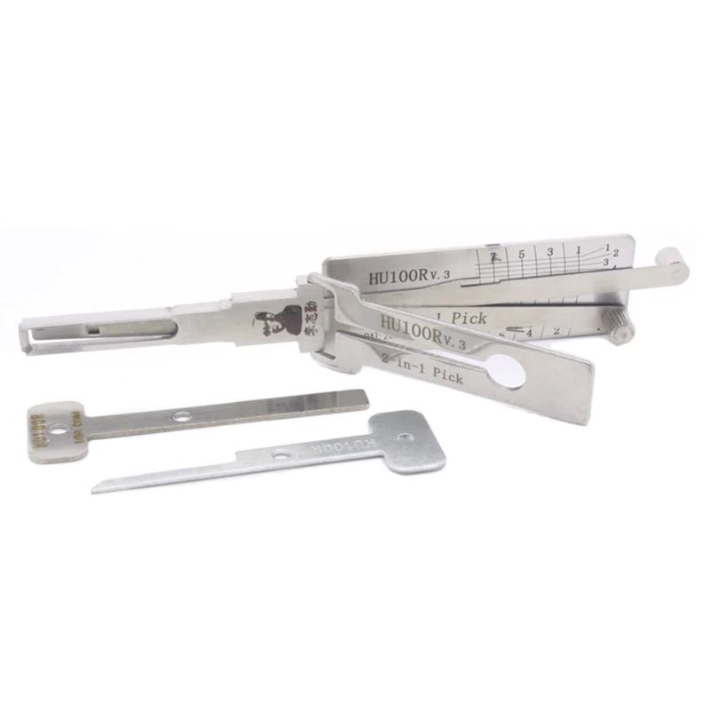 Original Guaranteed Lishi 2 in 1 HU100 Ignition HU100R HU101 Ign HU162T 9 HU162T 10 Cut Stainless Car Door Opening Lockpick Tool