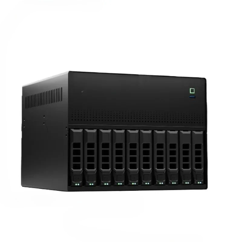 N10 NAS Chassis 10 + 2 Disk Position MAITX Main Board Black Group, Flying Bull PCI-E 1U Power Supply