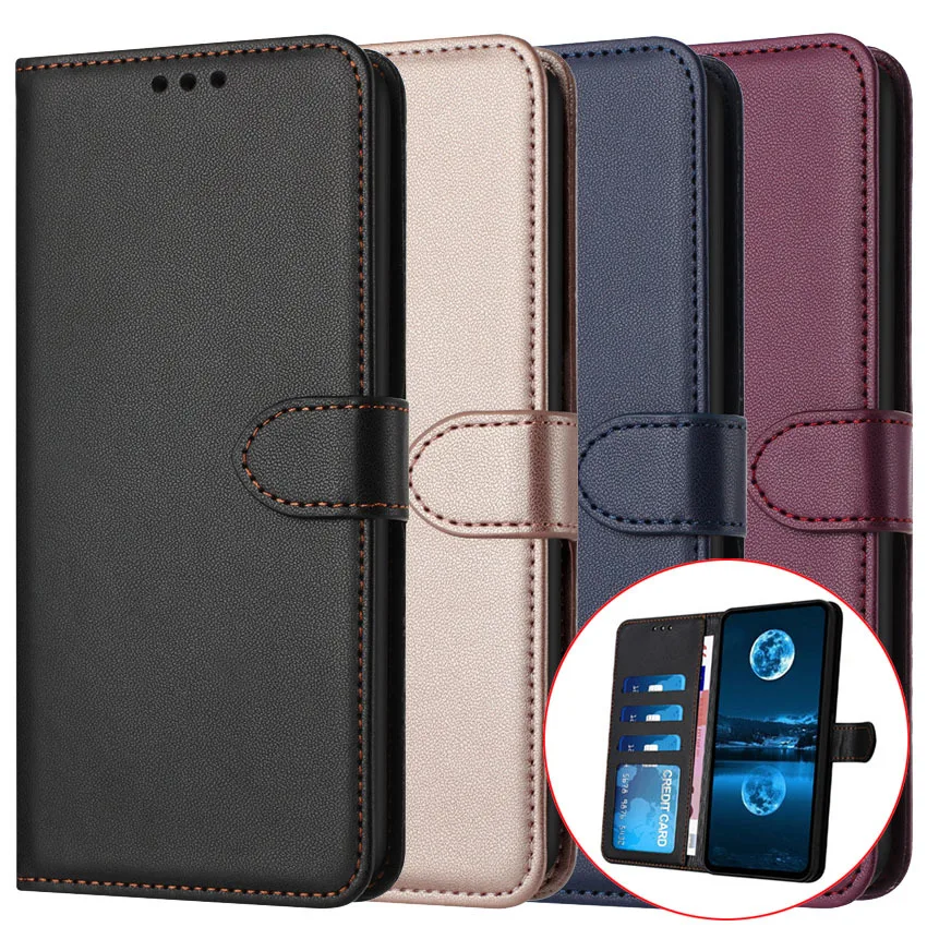 Solid Color Flip Leather Case For iPhone 16 15 14 13 12 11 Pro Max X XS XR 7 8 Plus SE 2020 2022 Card Slot Wallet Stand Cover