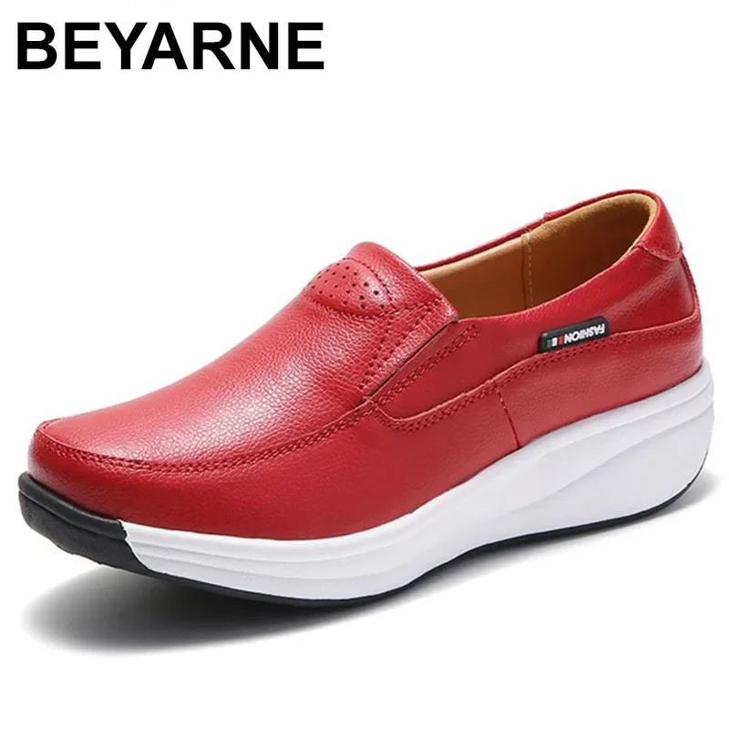 New Spring Sneakers Women Flats Platform Loafers Ladies Genuine Leather Comfort Wedge Moccasins Orthopedic Slip On Casual Shoes