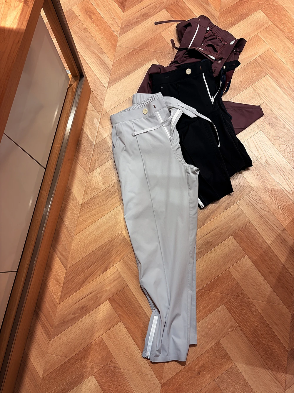 Casual Summer Outdoor Men's Sports Pants Zipper Elastic Waist Casual Trousers Color Block Trim Fit Daily Commuting Fashion