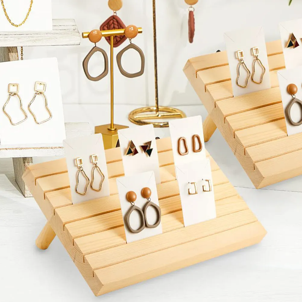 

1Set Earring Display Stand Wooden Jewelry Organizer Holder for Desktop Storage Earring Holder Organizer Jewelry Display Stand