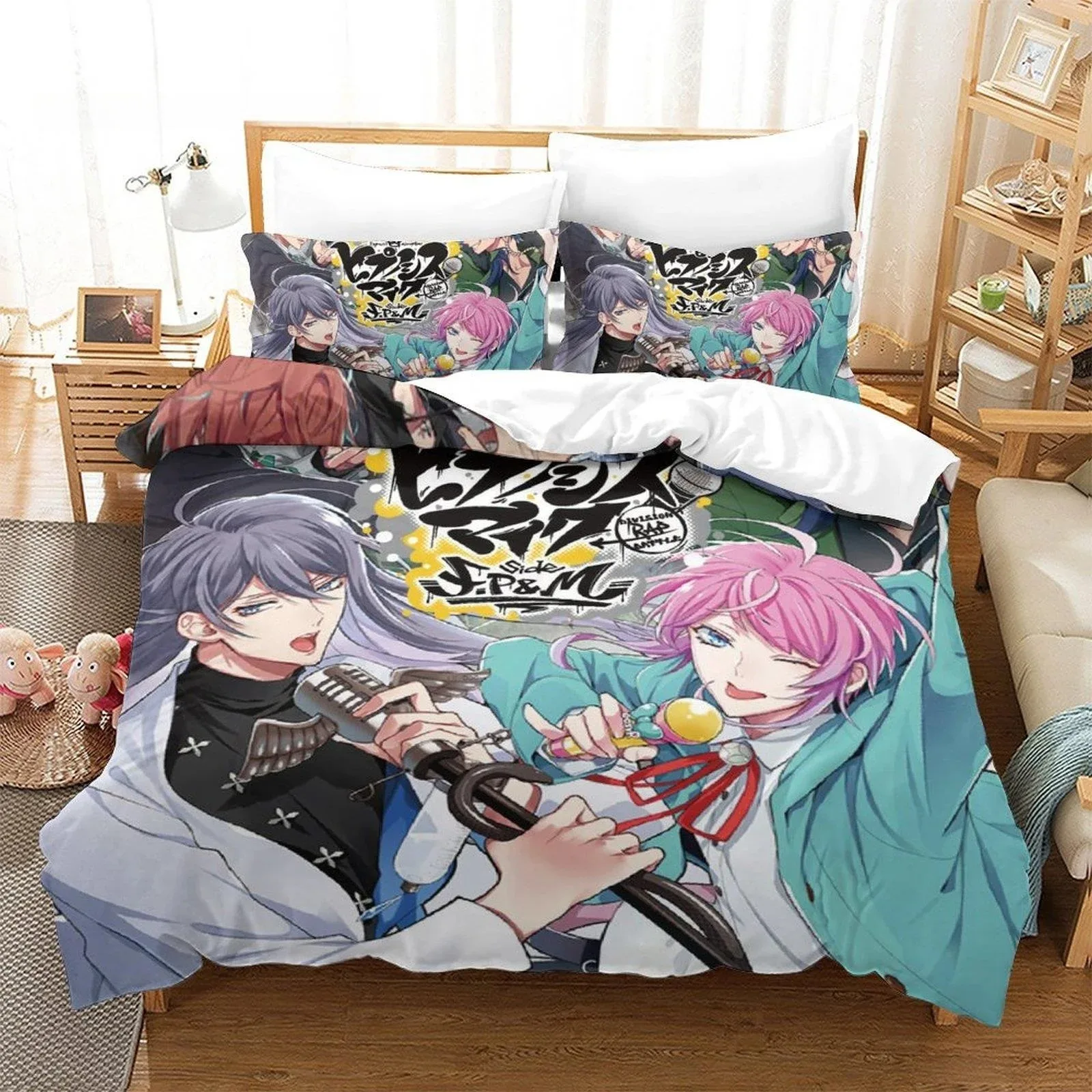 Hypnosis Mic Division Rap Battle Rhyme Anima Bedding Set Single Twin Full Queen King Size Bed Set Kid Bedroom Duvet cover Sets