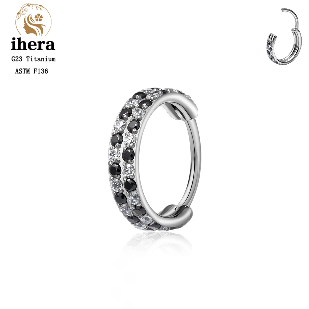ASTM F136 Titanium Nose Rings Septum Clicker Ring 16G CZ Ear Cartilage Tragus Conch Daith Helix Earrings Hoop Piercing Jewelry image 3