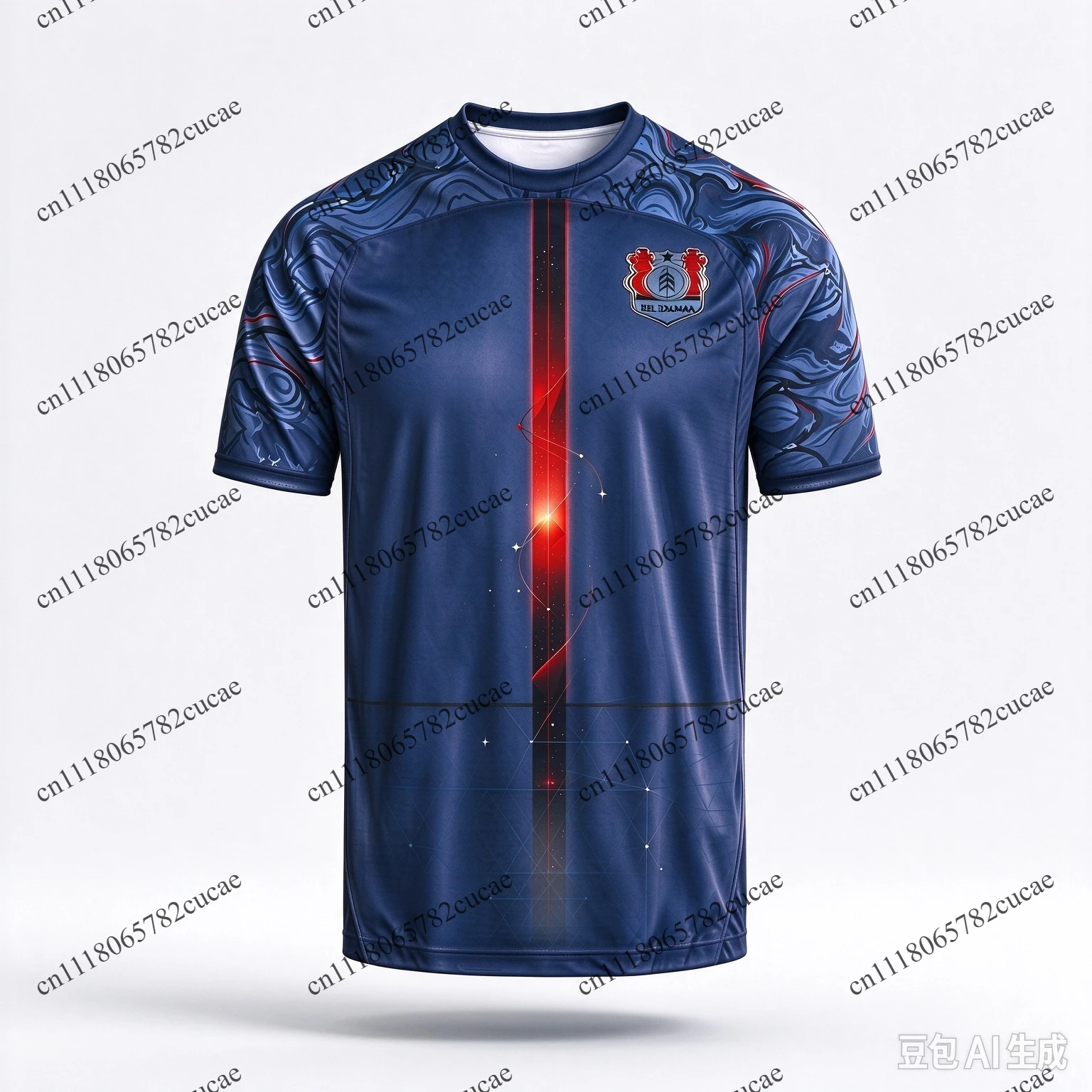 Art Fluid Gradient Print Soccer Fan Jersey, Breathable Quick Dry Sports Top for Men Women, Multiple Colors Available