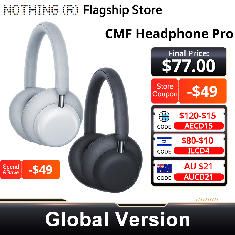  Global Version CMF Headphone Pro Wireless Headphones Up to 100-Hour Battery Life  ANC Blocks up to 99% off Noise Bluetooth 5.4 