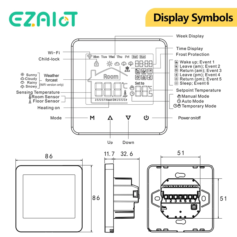 WiFi Warm Floor Heating Thermoregulator Tuya Smart Temperature Heater Controller Thermostat for Home Water Electric Gas Bolier