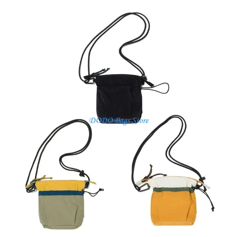 

E8FB Women Bag Drawstring Shoulder Bag Fashion Crossbody Bag Trendy Phone Storage Bag