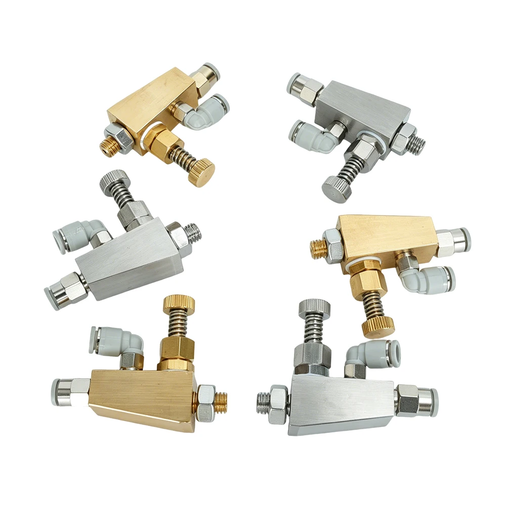 Adjustable Two-Fluid Air Atomizing Nozzle, Brass/Stainless Steel Air Water Mix Spray Nozzle for Humidification, Dust Removal