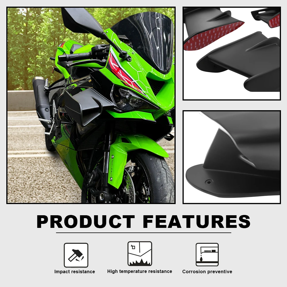 NEW ZX-6R For Kawasaki ZX-636 ZX6R ZX 6R 2024 Winglet the same fuselage fixed wing spoiler lower shroud front side wing