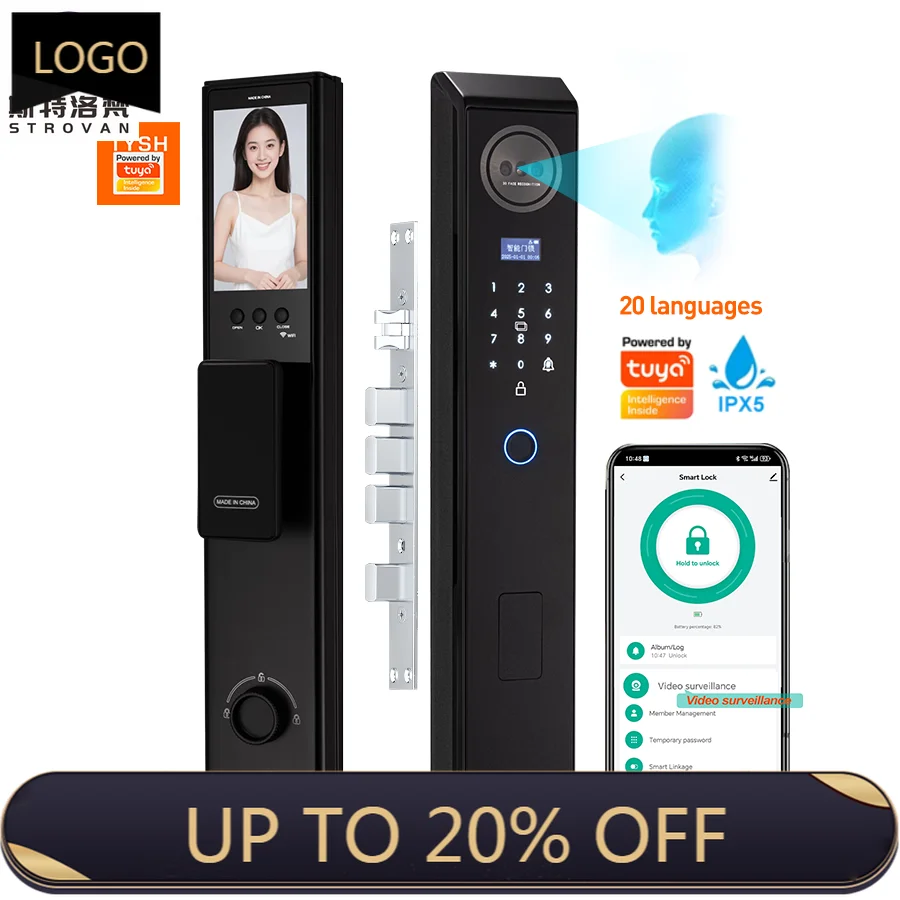 

STLF Tuya Smart Lock 3D Face Recognition IPX5 Waterproof Automatic Biometric Digital Lock