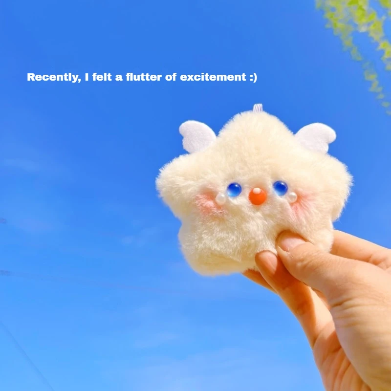 Pendentif étoile d'ange à presser, poupée en peluche Super mignonne, porte-clés de poupée de dessin animé, pendentif de sac à dos