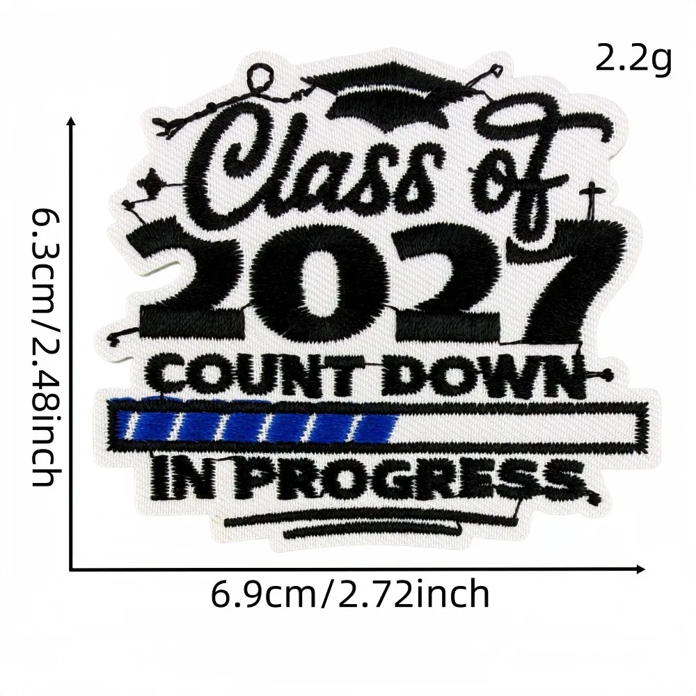 Class of 2027 Senior Embroidery Patches Graduation Applique Fabric Iron on Paych BIY Bag Backpack Sticker Sewing Repair Decor