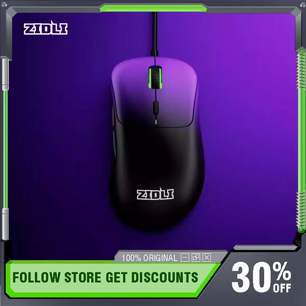 

Мышь ZIDLI ZM500, проводная, одномодовая, 8 кГц, 12000 точек на дюйм, PAW3311, 75 г, легкая конструкция, настольный компьютер, FPS, игровая мышь для киберспорта