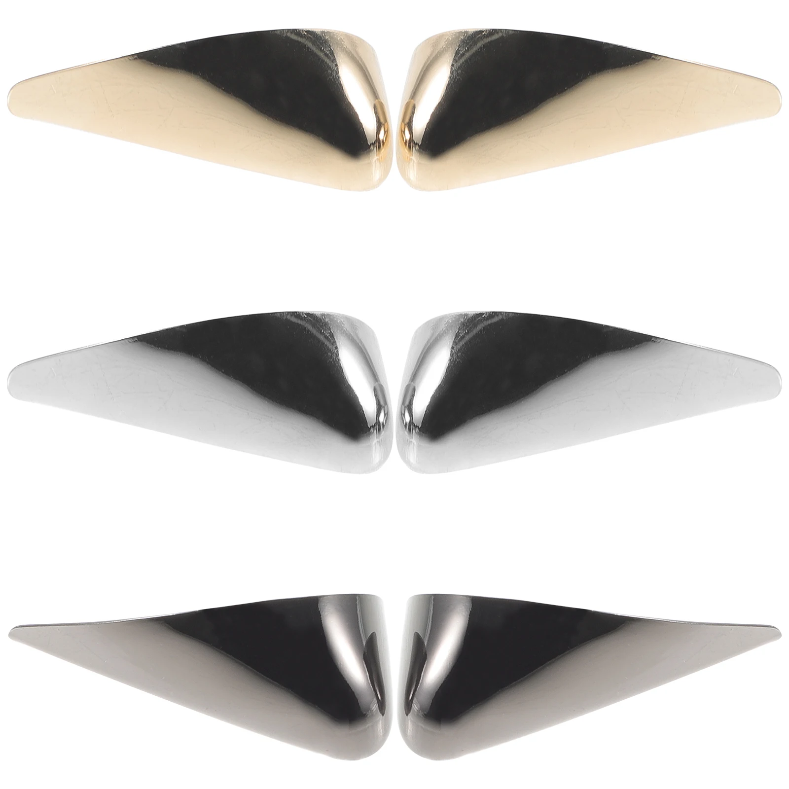 

3 Pairs Metal Shoe Toe Protectors Pointed Tips Covers Gold Silver Gun Color 25mm High Heels Shoe Repair Accessories Durable