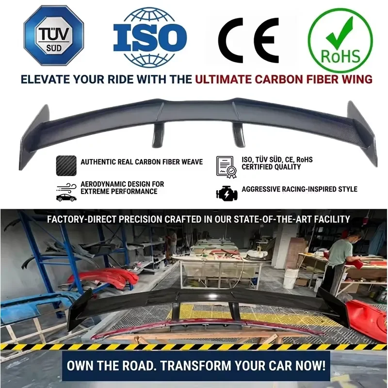 ZR1 Style Lightweight Carbon Fiber Spoiler High Quality Rear Fenders for Chevrolet Corvette C8 Z07 Stingray 2020+