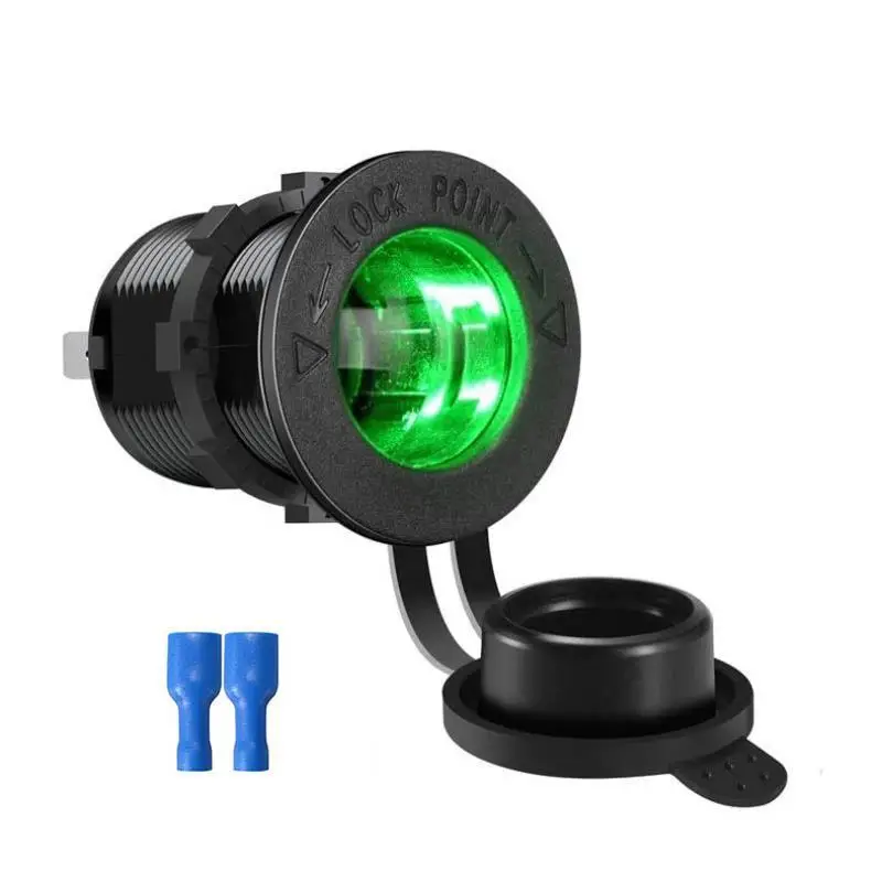 1/2/3set Cigarette Lighter Socket Car Marine Motorcycle ATV RV Lighter Socket Power Outlet Socket Receptacle Waterproof Plug