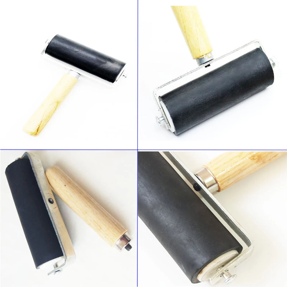 6cm(2.4in) Printmaking Rubber Roller Soft Brayer Craft Projects Ink And Stamping Tools Print Rollers Construction Hand Tool