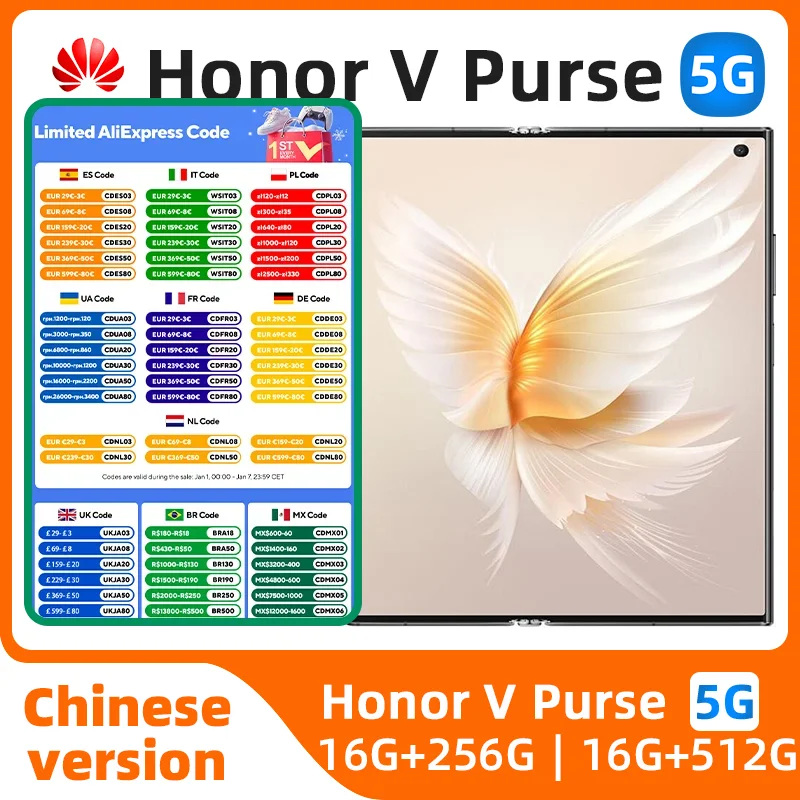 Celular Honor-V Purse 5G Fold, Original, Snapdragon 778G, Octa Core, 7.71 ", Tela 90Hz, Câmera Traseira 50MP, 35W, 4500mAh