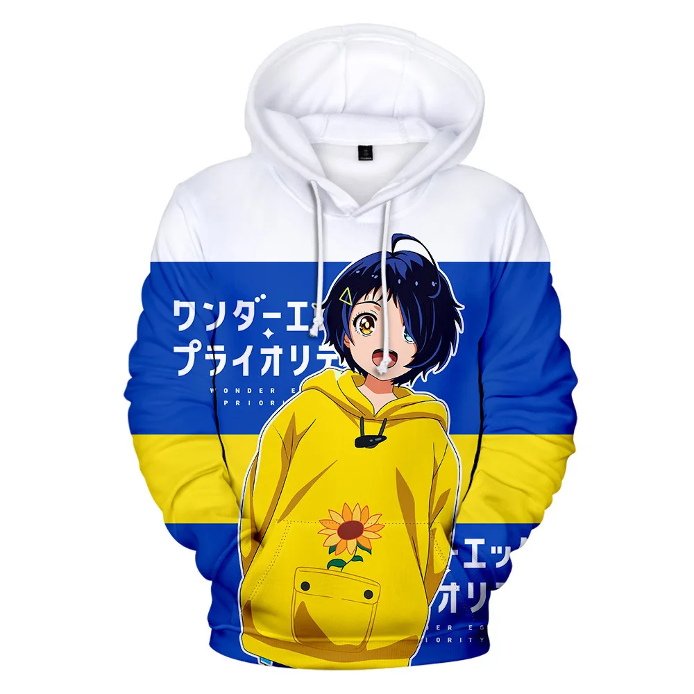 Fani gier Kostium Ohto Ai Cosplay Pinted Bluzy z długim rękawem Anime Pullover Drawstring Coat Ffor Dorosłych Kobiet Mężczyzn Codzienne stroje